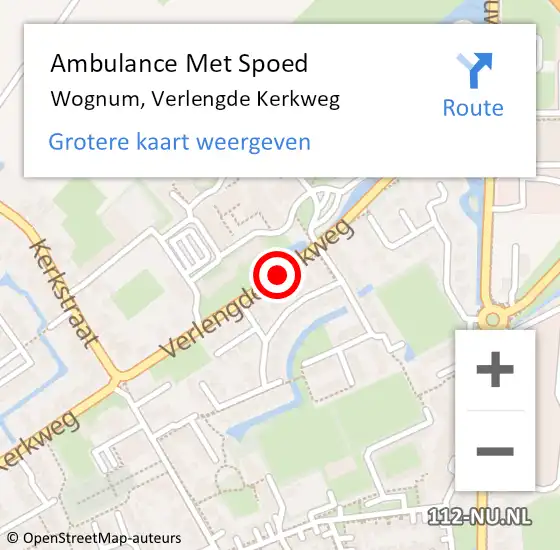Locatie op kaart van de 112 melding: Ambulance Met Spoed Naar Wognum, Verlengde Kerkweg op 10 maart 2020 12:29