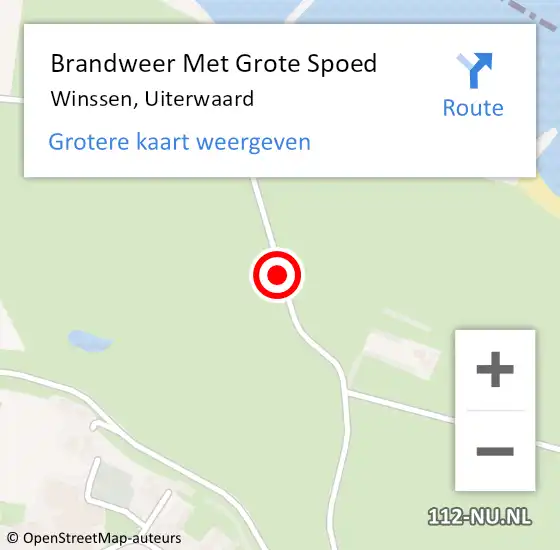 Locatie op kaart van de 112 melding: Brandweer Met Grote Spoed Naar Winssen, Uiterwaard op 10 maart 2020 14:18