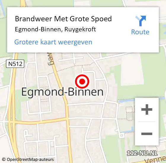 Locatie op kaart van de 112 melding: Brandweer Met Grote Spoed Naar Egmond-Binnen, Ruygekroft op 10 maart 2020 16:14