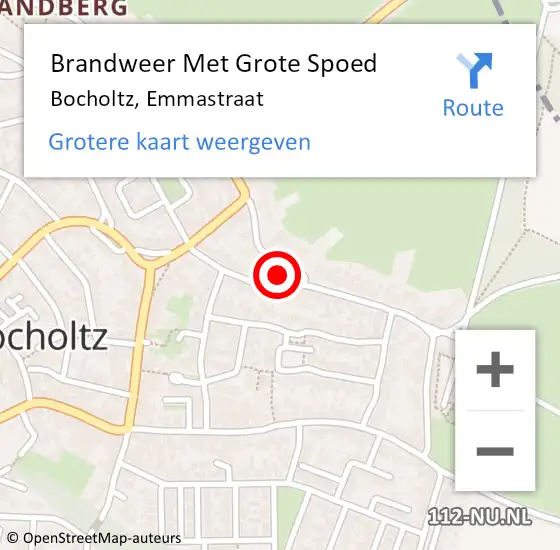 Locatie op kaart van de 112 melding: Brandweer Met Grote Spoed Naar Bocholtz, Emmastraat op 30 april 2014 23:24