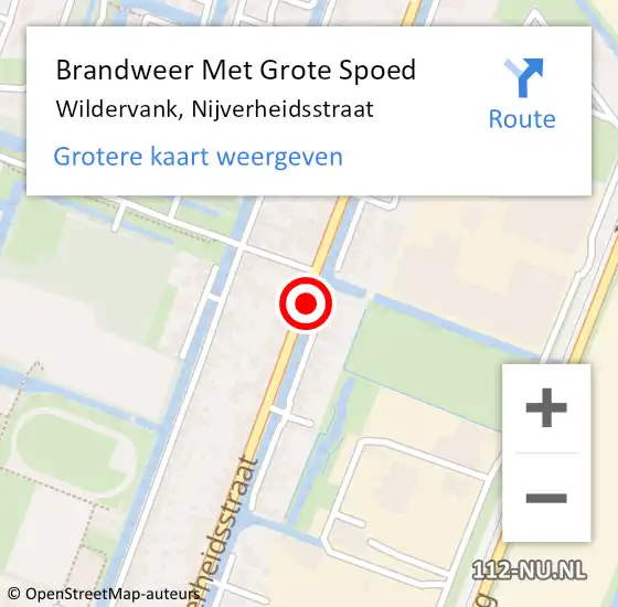 Locatie op kaart van de 112 melding: Brandweer Met Grote Spoed Naar Wildervank, Nijverheidsstraat op 10 maart 2020 16:23