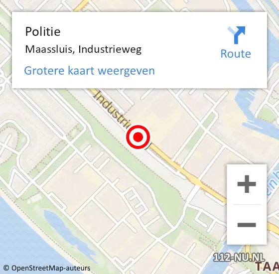 Locatie op kaart van de 112 melding: Politie Maassluis, Industrieweg op 10 maart 2020 16:26