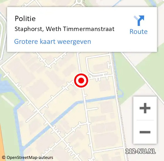 Locatie op kaart van de 112 melding: Politie Staphorst, Weth Timmermanstraat op 10 maart 2020 17:17