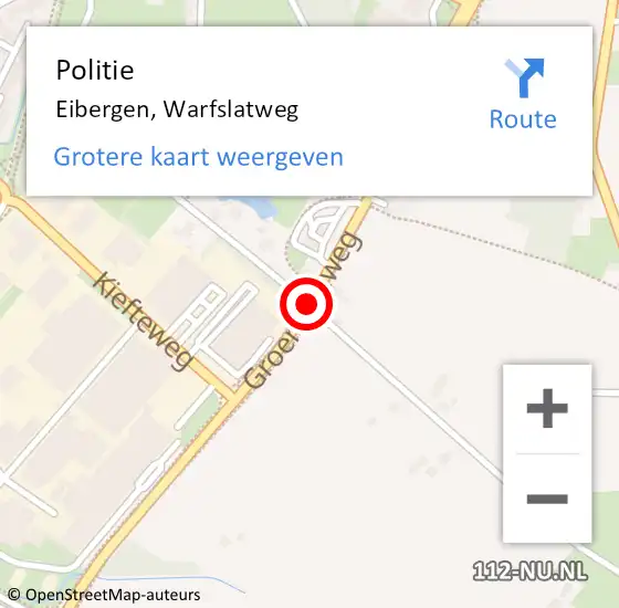Locatie op kaart van de 112 melding: Politie Eibergen, Warfslatweg op 10 maart 2020 19:21