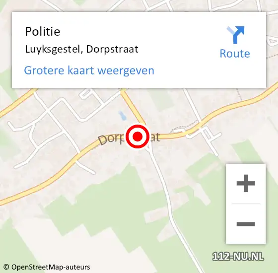 Locatie op kaart van de 112 melding: Politie Luyksgestel, Dorpstraat op 10 maart 2020 19:55