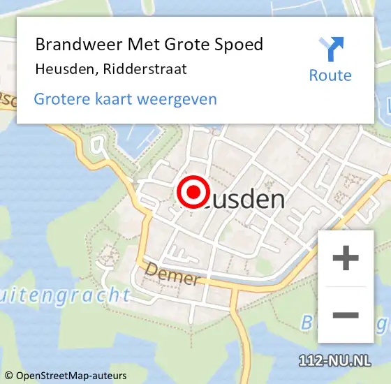 Locatie op kaart van de 112 melding: Brandweer Met Grote Spoed Naar Heusden, Ridderstraat op 11 maart 2020 00:13