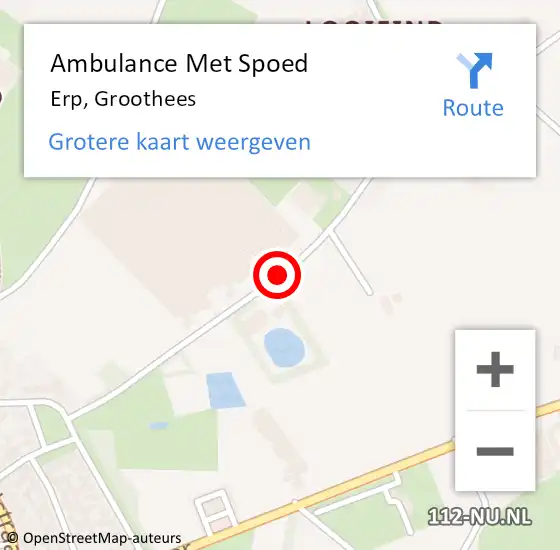 Locatie op kaart van de 112 melding: Ambulance Met Spoed Naar Erp, Groothees op 11 maart 2020 01:45