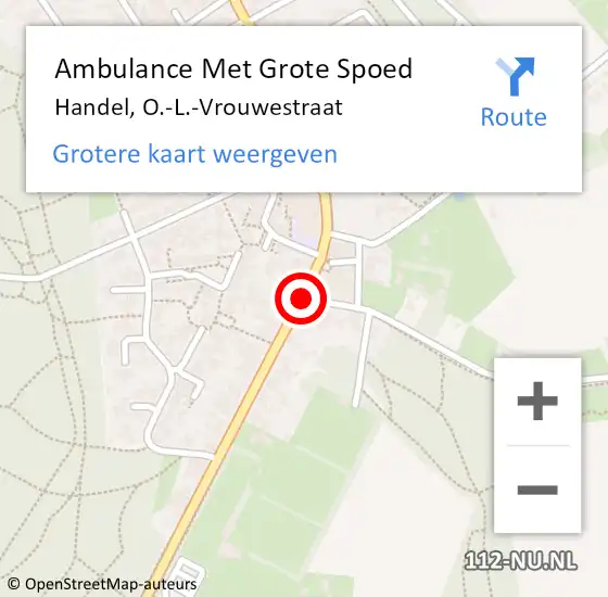 Locatie op kaart van de 112 melding: Ambulance Met Grote Spoed Naar Handel, O.-L.-Vrouwestraat op 11 maart 2020 02:52