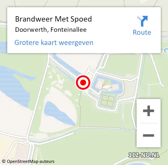 Locatie op kaart van de 112 melding: Brandweer Met Spoed Naar Doorwerth, Fonteinallee op 11 maart 2020 06:38