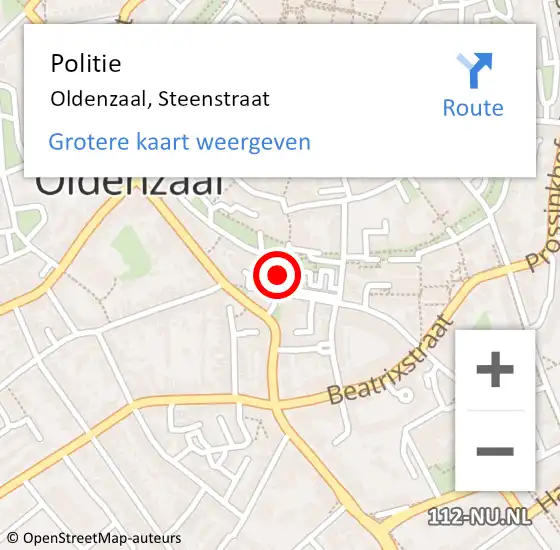 Locatie op kaart van de 112 melding: Politie Oldenzaal, Steenstraat op 11 maart 2020 08:31