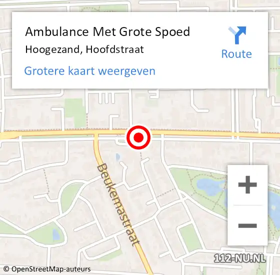 Locatie op kaart van de 112 melding: Ambulance Met Grote Spoed Naar Hoogezand, Hoofdstraat op 11 maart 2020 10:24