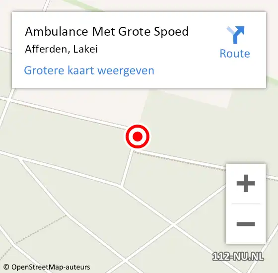 Locatie op kaart van de 112 melding: Ambulance Met Grote Spoed Naar Afferden, Lakei op 11 maart 2020 11:23