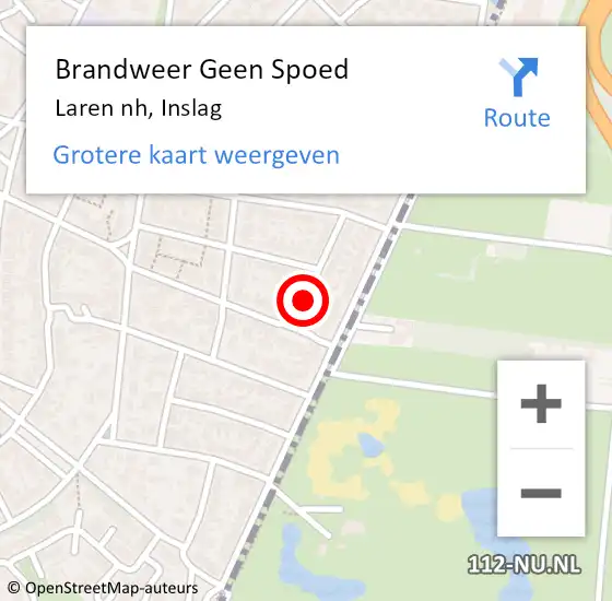 Locatie op kaart van de 112 melding: Brandweer Geen Spoed Naar Laren nh, Inslag op 11 maart 2020 11:45