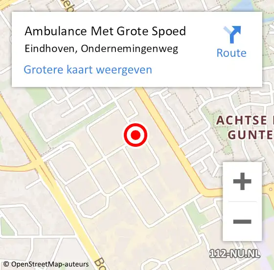 Locatie op kaart van de 112 melding: Ambulance Met Grote Spoed Naar Eindhoven, Ondernemingenweg op 11 maart 2020 11:56