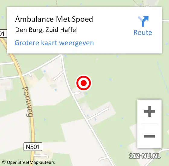 Locatie op kaart van de 112 melding: Ambulance Met Spoed Naar Den Burg, Zuid Haffel op 11 maart 2020 12:09