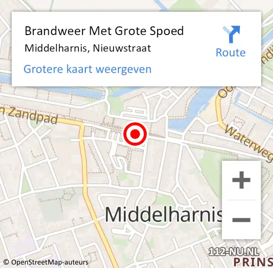 Locatie op kaart van de 112 melding: Brandweer Met Grote Spoed Naar Middelharnis, Nieuwstraat op 11 maart 2020 15:32