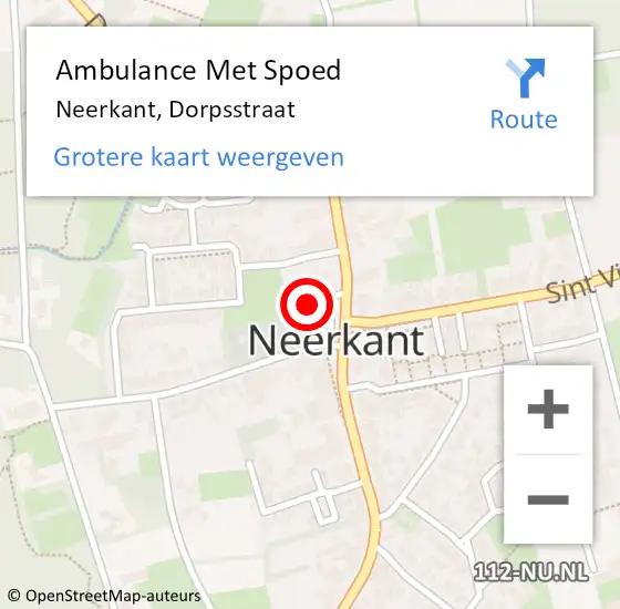 Locatie op kaart van de 112 melding: Ambulance Met Spoed Naar Neerkant, Dorpsstraat op 11 maart 2020 15:52
