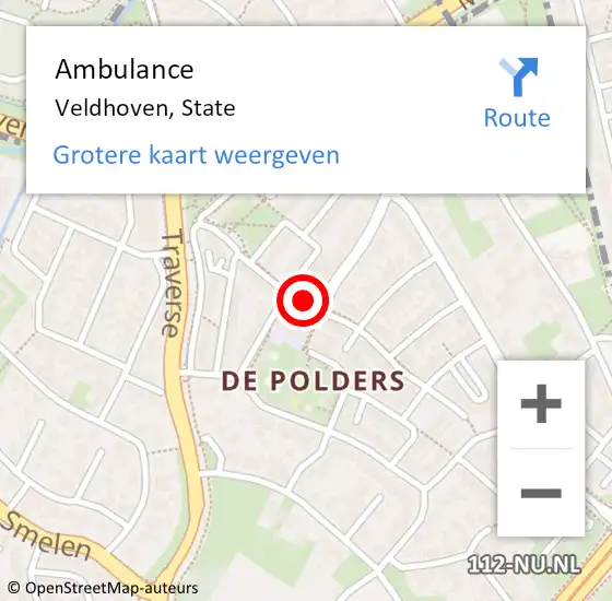 Locatie op kaart van de 112 melding: Ambulance Veldhoven, State op 11 maart 2020 16:43