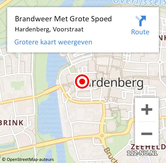 Locatie op kaart van de 112 melding: Brandweer Met Grote Spoed Naar Hardenberg, Voorstraat op 11 maart 2020 18:37
