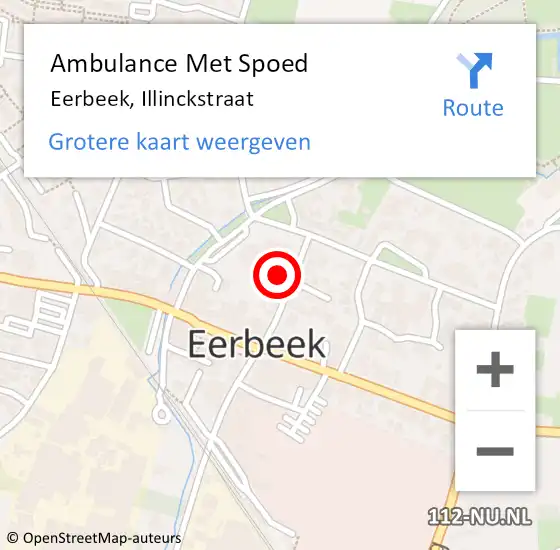 Locatie op kaart van de 112 melding: Ambulance Met Spoed Naar Eerbeek, Illinckstraat op 1 mei 2014 05:33