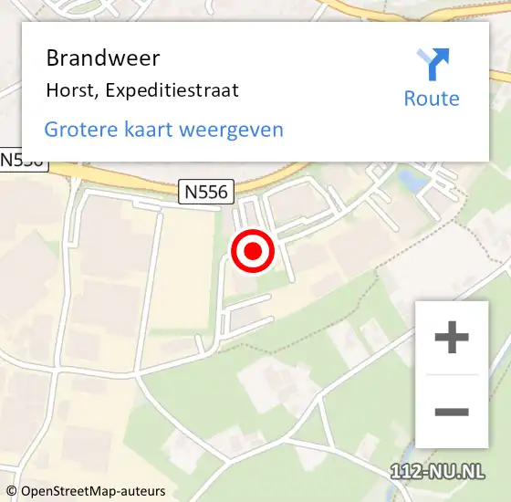 Locatie op kaart van de 112 melding: Brandweer Horst, Expeditiestraat op 11 maart 2020 19:42