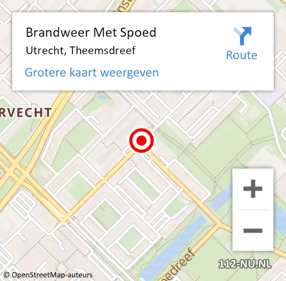 Locatie op kaart van de 112 melding: Brandweer Met Spoed Naar Utrecht, Theemsdreef op 11 maart 2020 21:01