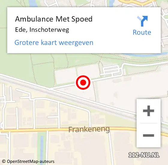 Locatie op kaart van de 112 melding: Ambulance Met Spoed Naar Ede, Inschoterweg op 11 maart 2020 21:18