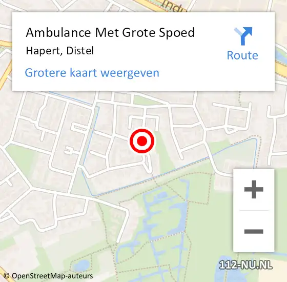 Locatie op kaart van de 112 melding: Ambulance Met Grote Spoed Naar Hapert, Distel op 11 maart 2020 22:02