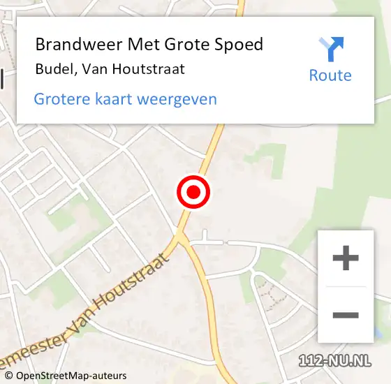 Locatie op kaart van de 112 melding: Brandweer Met Grote Spoed Naar Budel, Van Houtstraat op 11 maart 2020 23:12