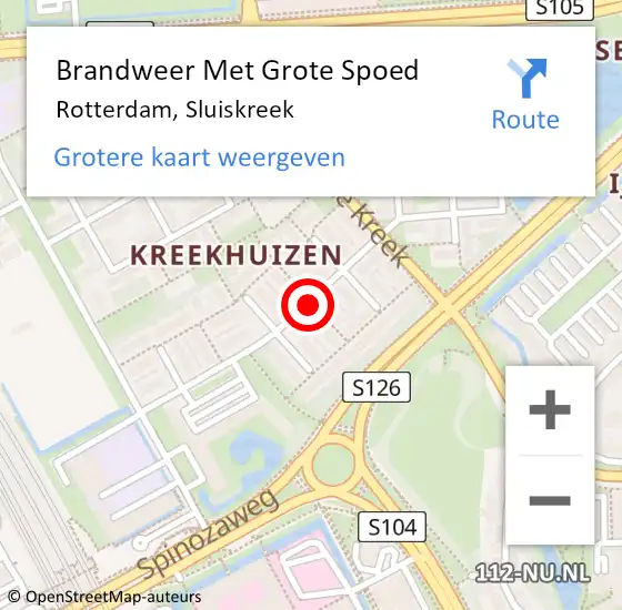 Locatie op kaart van de 112 melding: Brandweer Met Grote Spoed Naar Rotterdam, Sluiskreek op 11 maart 2020 23:33