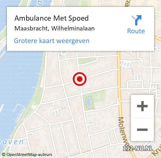 Locatie op kaart van de 112 melding: Ambulance Met Spoed Naar Maasbracht, Wilhelminalaan op 11 maart 2020 23:35