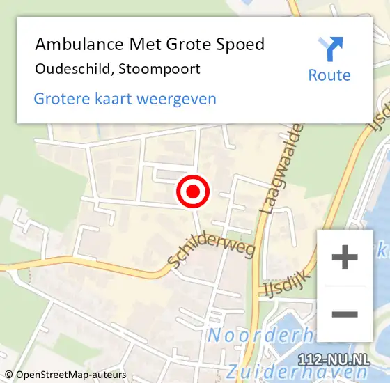 Locatie op kaart van de 112 melding: Ambulance Met Grote Spoed Naar Oudeschild, Stoompoort op 12 maart 2020 00:04