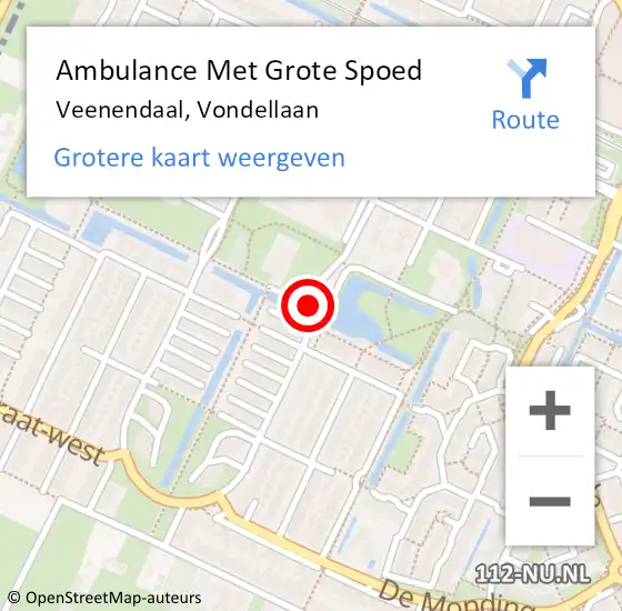 Locatie op kaart van de 112 melding: Ambulance Met Grote Spoed Naar Veenendaal, Vondellaan op 12 maart 2020 09:03