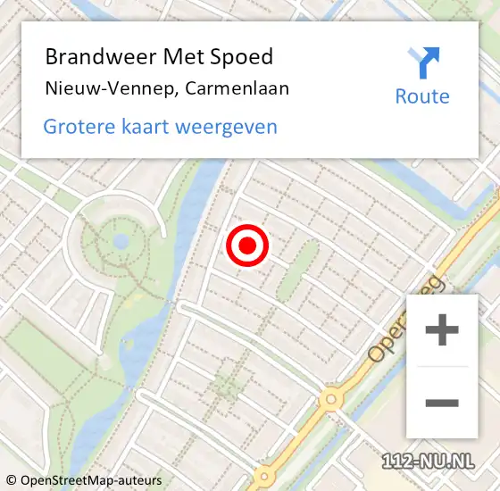 Locatie op kaart van de 112 melding: Brandweer Met Spoed Naar Nieuw-Vennep, Carmenlaan op 12 maart 2020 09:10