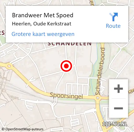 Locatie op kaart van de 112 melding: Brandweer Met Spoed Naar Heerlen, Oude Kerkstraat op 12 maart 2020 10:57