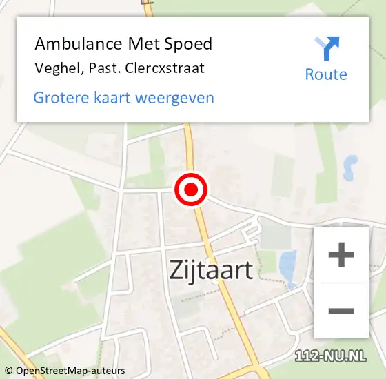 Locatie op kaart van de 112 melding: Ambulance Met Spoed Naar Veghel, Past. Clercxstraat op 12 maart 2020 11:55