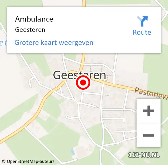 Locatie op kaart van de 112 melding: Ambulance Geesteren op 12 maart 2020 12:26