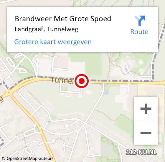 Locatie op kaart van de 112 melding: Brandweer Met Grote Spoed Naar Landgraaf, Tunnelweg op 12 maart 2020 12:28