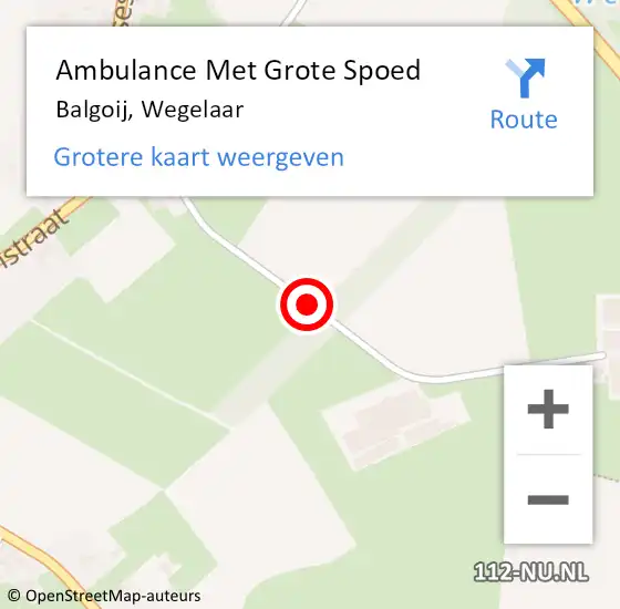 Locatie op kaart van de 112 melding: Ambulance Met Grote Spoed Naar Balgoij, Wegelaar op 12 maart 2020 13:28