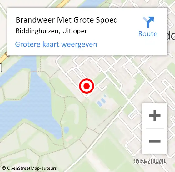 Locatie op kaart van de 112 melding: Brandweer Met Grote Spoed Naar Biddinghuizen, Uitloper op 12 maart 2020 17:12