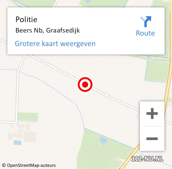 Locatie op kaart van de 112 melding: Politie Beers Nb, Graafsedijk op 12 maart 2020 17:40