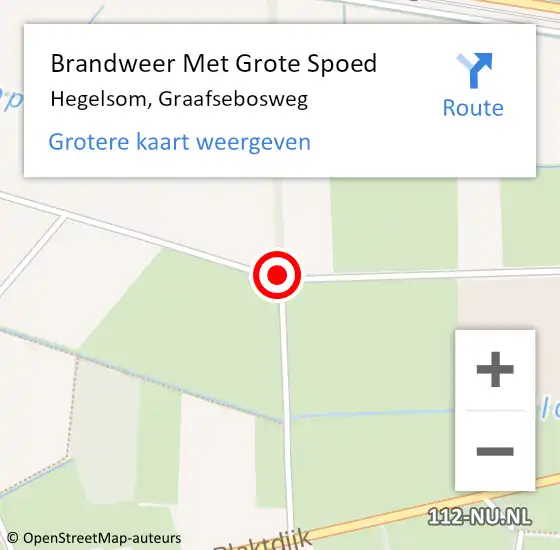 Locatie op kaart van de 112 melding: Brandweer Met Grote Spoed Naar Hegelsom, Graafsebosweg op 12 maart 2020 19:18