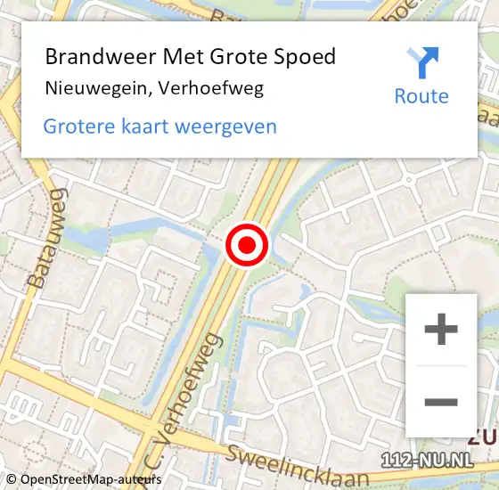 Locatie op kaart van de 112 melding: Brandweer Met Grote Spoed Naar Nieuwegein, Verhoefweg op 13 maart 2020 00:13