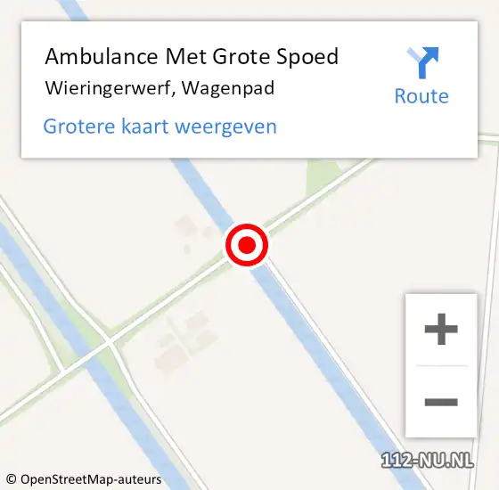 Locatie op kaart van de 112 melding: Ambulance Met Grote Spoed Naar Wieringerwerf, Wagenpad op 13 maart 2020 06:42