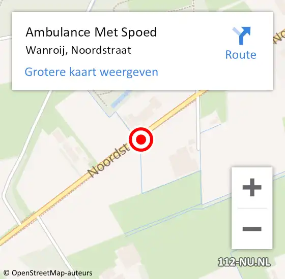 Locatie op kaart van de 112 melding: Ambulance Met Spoed Naar Wanroij, Noordstraat op 13 maart 2020 07:11