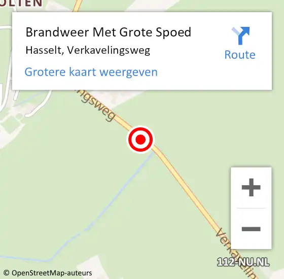 Locatie op kaart van de 112 melding: Brandweer Met Grote Spoed Naar Hasselt, Verkavelingsweg op 13 maart 2020 08:51