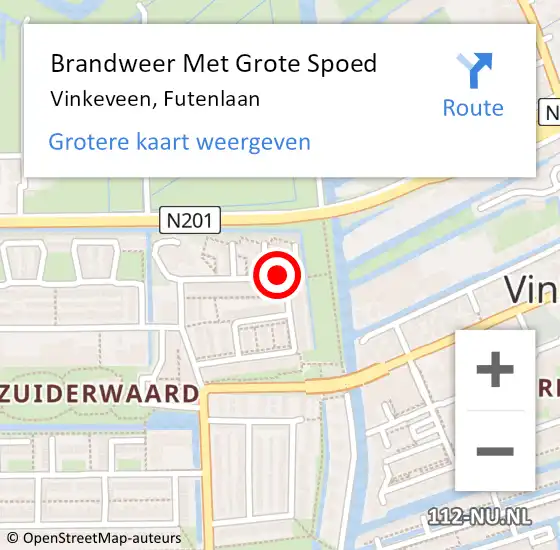 Locatie op kaart van de 112 melding: Brandweer Met Grote Spoed Naar Vinkeveen, Futenlaan op 13 maart 2020 12:36