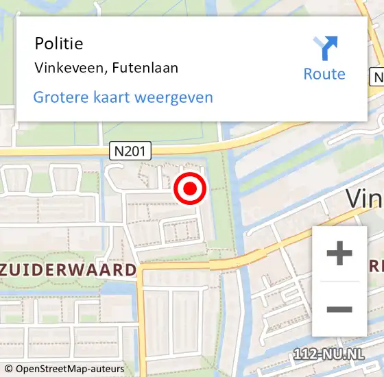 Locatie op kaart van de 112 melding: Politie Vinkeveen, Futenlaan op 13 maart 2020 12:36