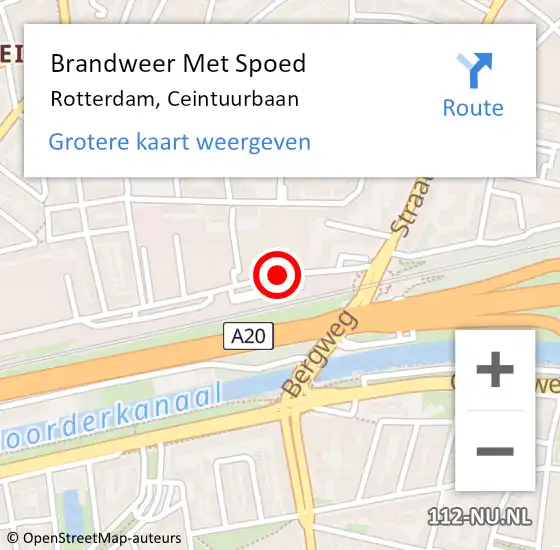 Locatie op kaart van de 112 melding: Brandweer Met Spoed Naar Rotterdam, Ceintuurbaan op 13 maart 2020 12:58
