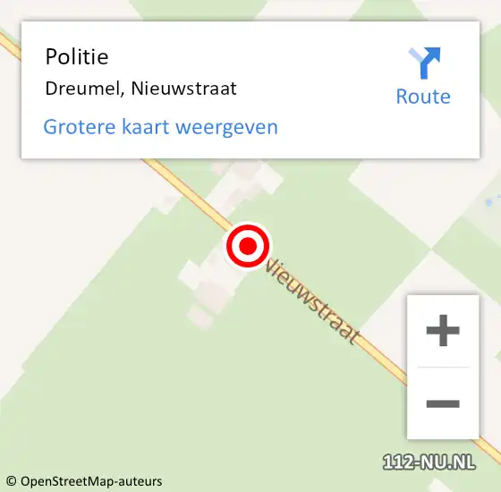 Locatie op kaart van de 112 melding: Politie Dreumel, Nieuwstraat op 13 maart 2020 14:27